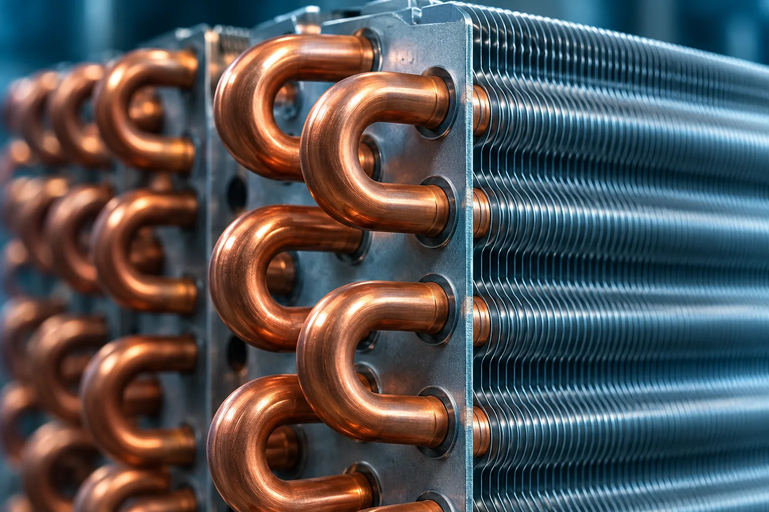 Illustration of a finned heat exchanger, not a specific Cancoil product.